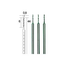 Proxxon HSS-poranterät, Ø 0,8 mm, 3 kpl