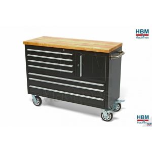 HBM 122 CM työkaluvaunu massiivipuisella työtasolla